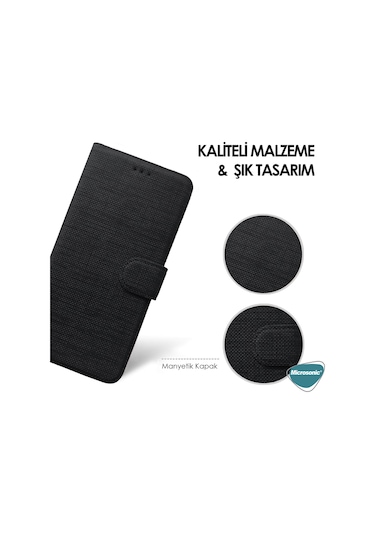 Microsonic Samsung Galaxy S22 Ultra Kılıf Fabric Book Wallet