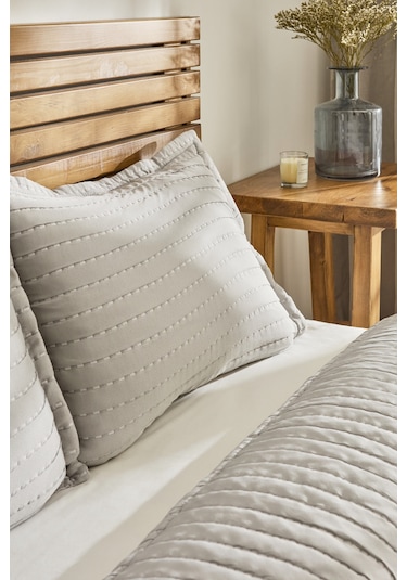 Kaşmir Home Amelia Çift Kişilik Yatak Örtüsü Takımı Gri Gri