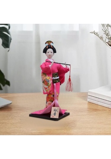 Lijinxu Magideal 30 Cm Japon Kimono Geyşa Bebek Geleneksel Kırmızı