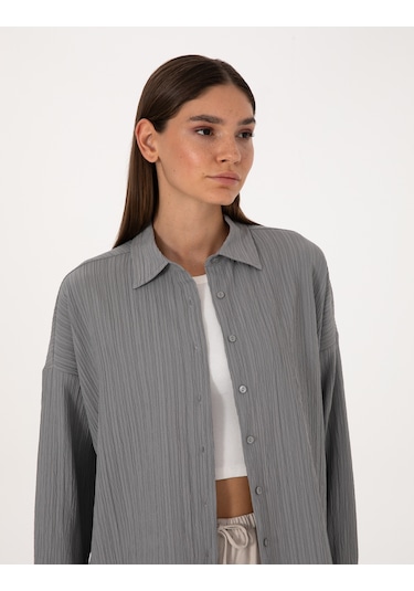 Pierre Cardin Kadın Gri Gömlek Desenli 50318232-vr024 Gri