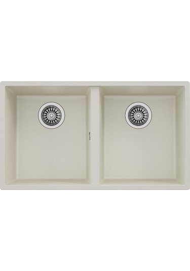 Teka Square 760 Tg Çift Hazneli Tezgahaltı Tegranite Eviye - Parlak Krem - 115260027