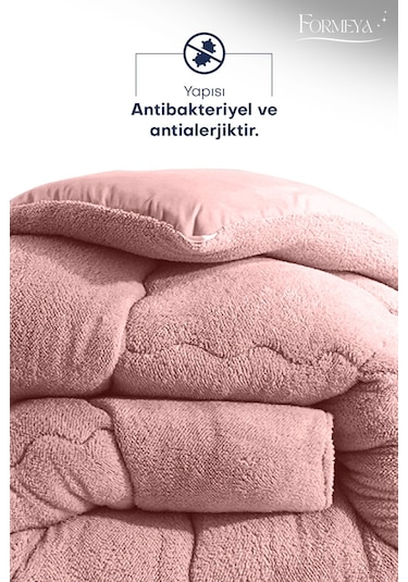 Formeya Lüx Çift Taraflı Welsoft Tek Kişilik Yorgan Pudra