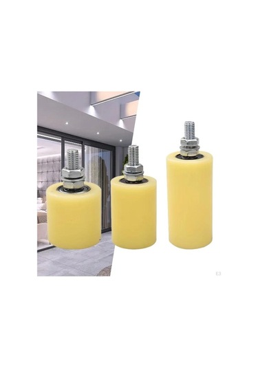 Pazly Elektrikli Kapı İçin Rulman Kılavuz Tekerlek Naylon Kasnak, Height 7cm, Sarı Sarı