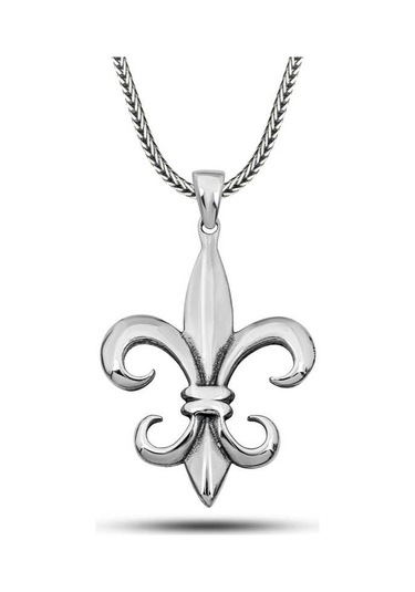 Blackcraft Gümüş Zambak Çiçeği Erkek Kolye Bc-4409db Renkli