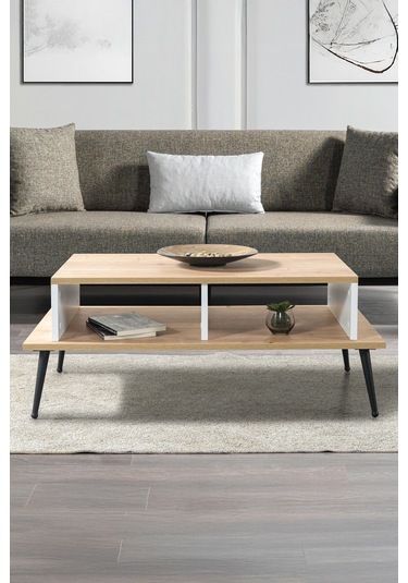 2011 Şile Metal Ayaklı Orta Sehpa , Salon Sehpası Beyaz - Safir Beyaz - Safir