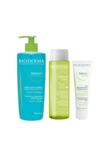 Sebium Akne Bakım Set Krem - Tonik - Temizleme Jel Orijinal Boy