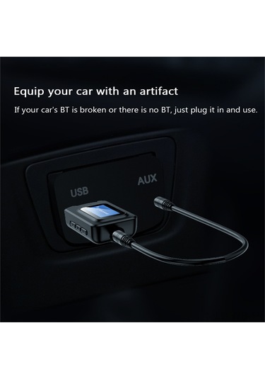 Symbee Bt5.0 Çift Fonksiyonlu Bluetooth Adaptörü - Transmitter/receiver, 3.5mm Aux, Lcd Ekranlı, Tv/pc Uyumlu Usb Ses Adaptörü