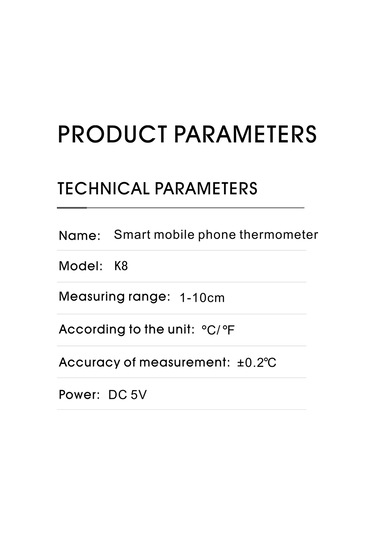 Vkemall Usb Akıllı Isı Ölçer - İos Uyumlu, Pil Gerektirmeyen, Portatif Entegre Telefon Enstrümanı