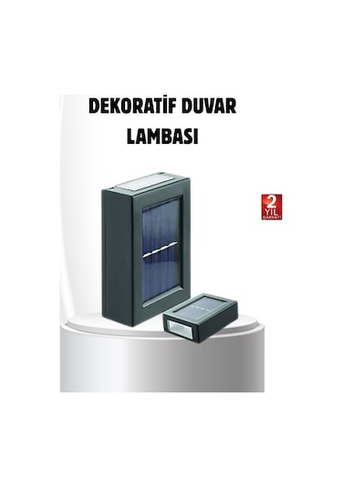 Solar Güçlü 6 Led Dış Mekan Lambası - Otomatik Aç/kapa Işık Sensörlü Aydınlatma Renkli