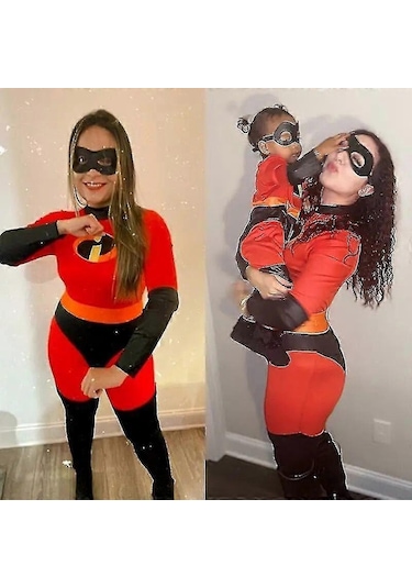 İnanılmaz Aile Kostümü Cadılar Bayramı Partisi Karnavalı Yüksek Kaliteli Kadın %100