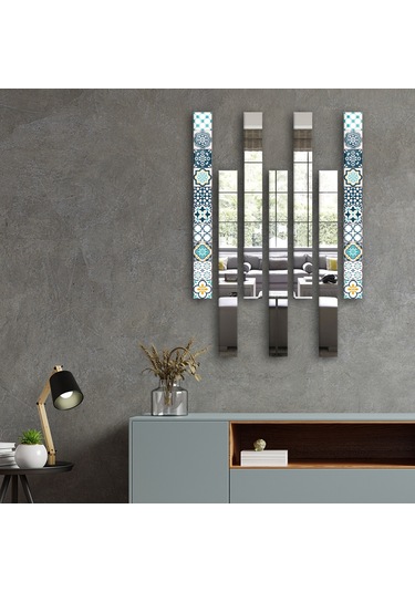 Decorita Dekor Camı Modern Çini Desen Cam ve Ayna 7'li Takım