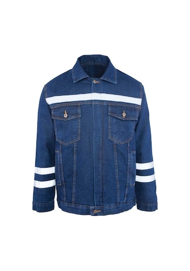 Myform Mont Sona Denim 03109 Mavi Kot İş Güvenliği Ceketi Mavi