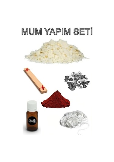 Soya Mum Yapım Seti, 1Kg Soya Wax, Boya, Esans, Fitil, Çıtçıt