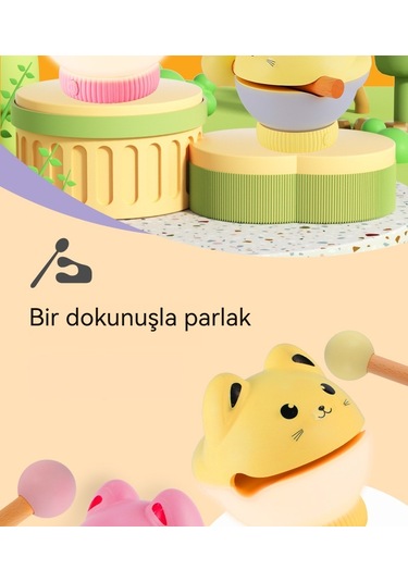 Sarıyaratıcıkedi Görseli Başı Gece Lambası T001 Sarı