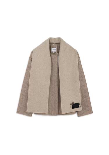 Twist Çıkarılabilir Atkılı Açık Kahverengi Kadın Kaban Tw6250008026 Açık Kahverengi