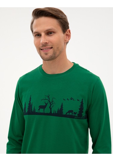 Pierre Cardin Erkek Yeşil Pijama Takım 50322636-700 Yeşil