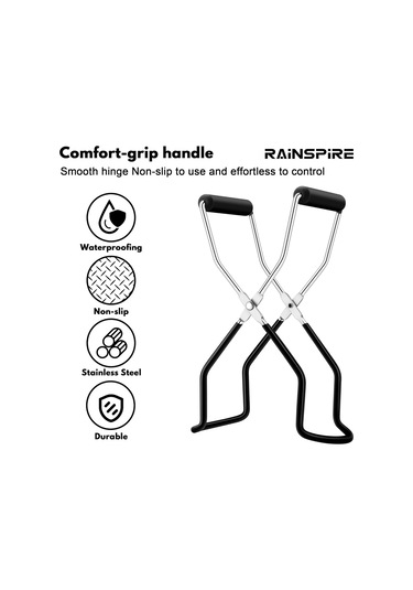 Mufunye Siyah Paslanmaz Çelik Kavanoz Kırıcı - Kayma Ve Isıya Dayanıklı Kavanoz Tutucu, Kaldırma Ve Açma Aracı Siyah