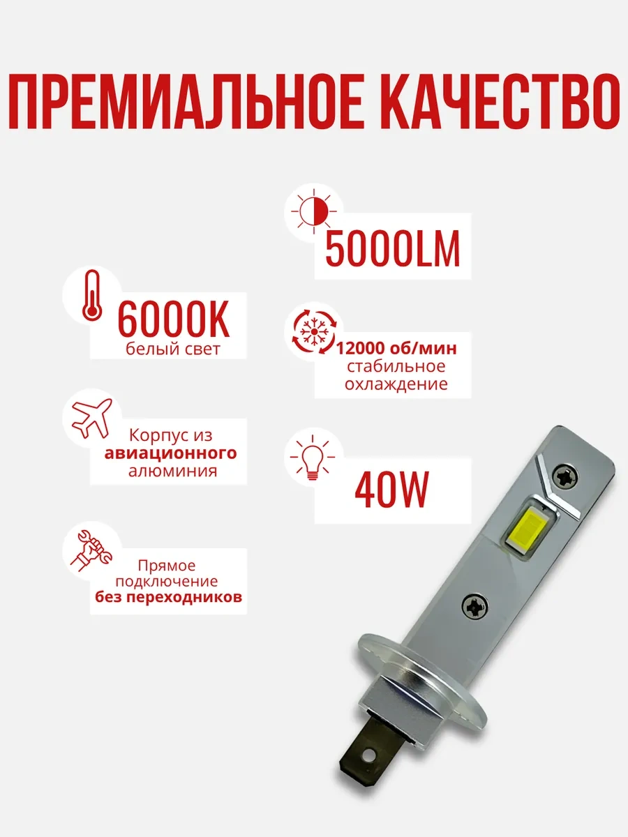 Carstore52 Kompakt Led Led Ampuller H1 Mini Diyotlar Oto İçin 153271635