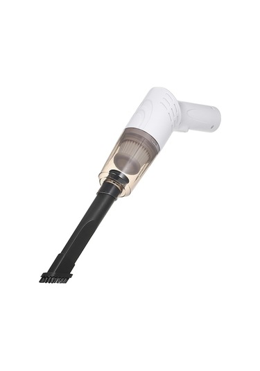 K-3 Usb Şarjlı El Tipi Araç Süpürgesi 1200mah Batarya - Beyaz, 3 Farklı Emici Ağız Ve Eğilebilir Kollü, 5000pa Emme Gücü