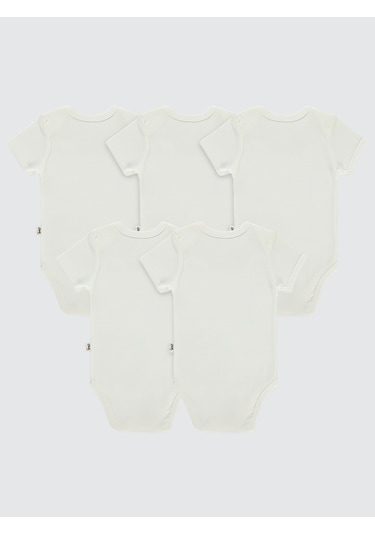 Civil Baby Bebek 5'li Çıtçıtlı Badi 12-36 Ay Beyaz Beyaz