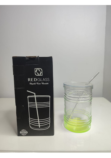 Renkli Cam Pipetli Bardak Sarı