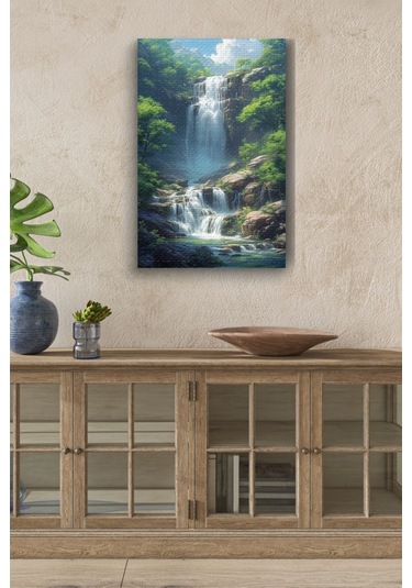 Doğal Natural Şelale Kanvas Tablo