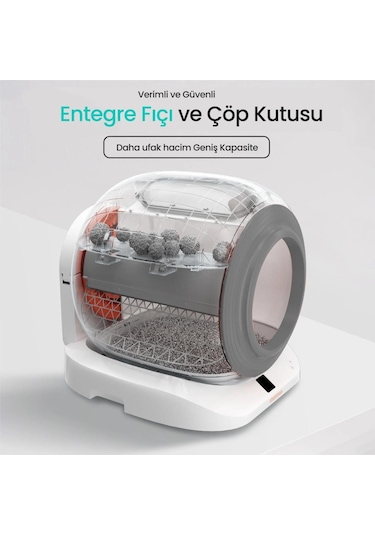 Groove Q-clean Wi-fi Otomatik Akıllı Kedi Tuvaleti Gri Ultra Sessiz+akıllı Sprey Koku Giderici+app Kontrol+akıllı Sensör