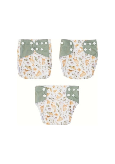 Maxaccess Happyflute 8 Adet Yıkanabilir Cep Bezleri Mikrofiber Yedekli Yenidoğan Bebek Bezi Çiçek Desenli Diğer