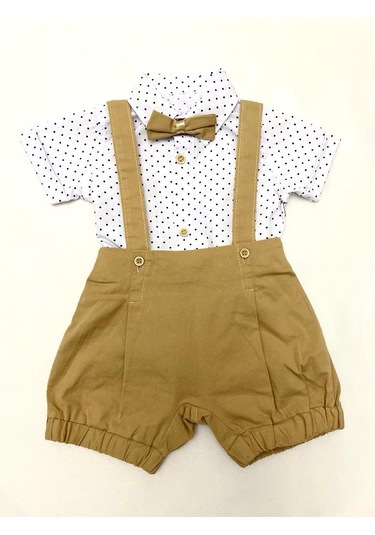 Minaz Baby Papyonlu Üçlü Takım Toprak