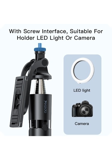 Cbtx Yesido Sf13 Geri Çekilebilir Genişletilmiş Bluetooth Tripod Telefon Canlı Akış Selfie Stand Siyah