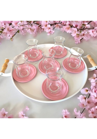 Ay Tabağı-bardak Altlığı-metal Açık Pembe Çay Tabağı-paslanmaz Ka Açık Pembe