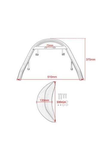 Honda Forza 250 300 Yolcu Bel Desteği Sissy Bar 2017 2023 Sırt Dayama