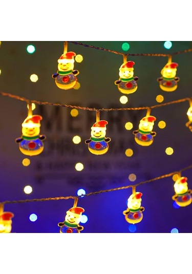 Buradanaldım Kardan Adam Figürlü Pilli Led Işık 1.5 M