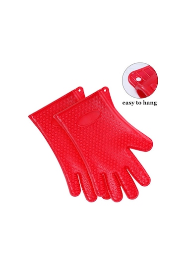 Gül Kırmızı 1 Çift Pişirme Araçları Beş Parmak Kalp Silikon Eldi Fırın Eldivenleri Haşlanma Önleyici Kapaklar&Aksesuarlar 56514548