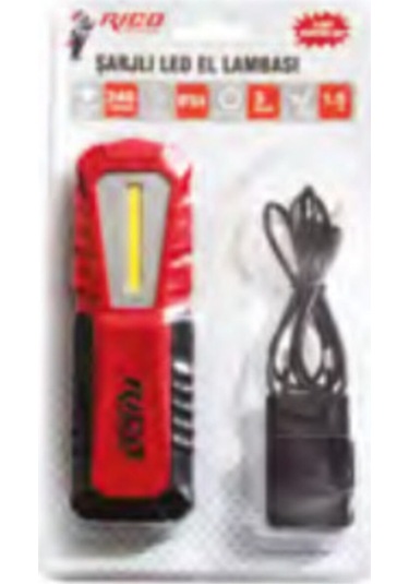 Kırmızı 240 Lümens Şarjlı Led Mıktanıslı El Feneri El Lambası