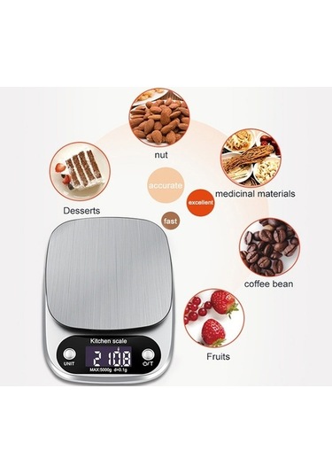 Primepickings Küçük Çok Fonksiyonlu 3kg/0.1g Lcd Dijital Elektronik Mutfak Terazisi Gıda Terazisi Diğer