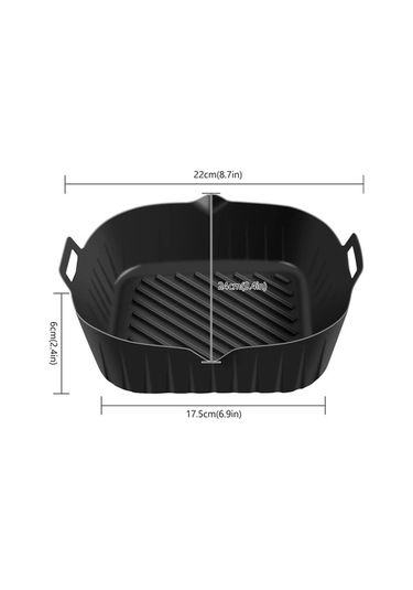 Ulzyvf Siyah Silikon Saplı Pratik Kaplamalı 8.6 İnç Hava Fritözü Tencere Siyah