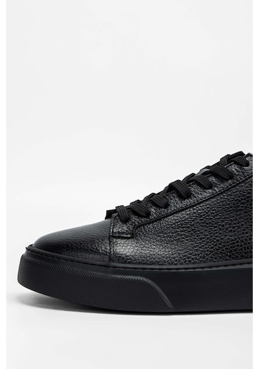 Tamer Tanca Erkek Hakiki Deri Siyah Sneakers &amp; Spor Ayakkabı 04 2501 Erk Ayk Y23 Syh Tbn/syh Fltr Siyah