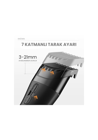 Enchen Boost 2 Siyah Taşınabilir Şarjlı Saç Kesim Makinesi