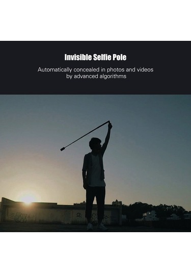 Createtech 360 Görünmez Selfie Çubuğu - 5 Bölüm, 28-111cm Uzaylı Ayarlar