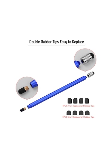 Singree 2si 1 Arada Evrensel Dokunmatik Kalem Tüm Tablet Telefonlar 8 Yedek Yumuşak Uç 4 Adet 2 Mavi 2 Yeşil