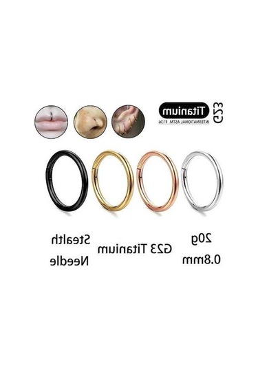 Flybuy Vücut Titanyum Septum Piercing Küpe Kadın Hoop Halkası G23 Cm-gümüş Burun 3 20g/0.8mm 1.6x10mm 1.50 Ge Gümüş