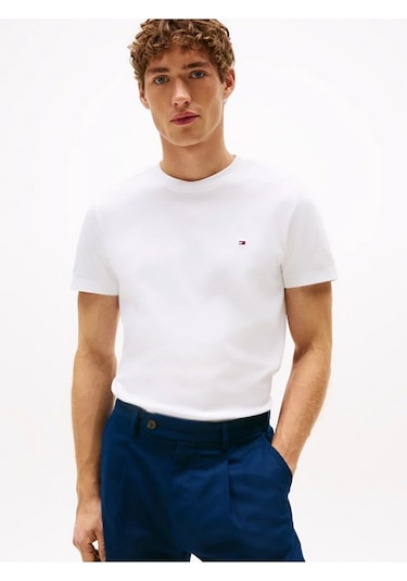 Tommy Hilfiger Mw0mw33202 Luxury Erkek Tişört Beyaz