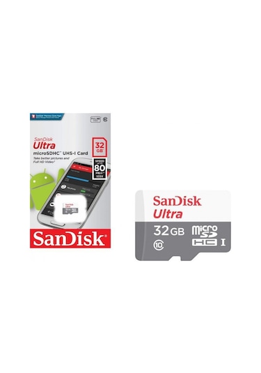 Sandisk Ultra SDSQUNR-032G-GN3MN 32 GB Micro SDHC UHS-I Class 10 Hafıza Kartı