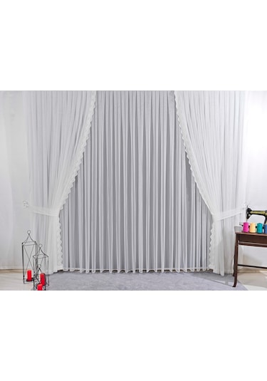 Tül Perde Fransız Danteli Zemini Sade Spor Tül Perde. (331042246)