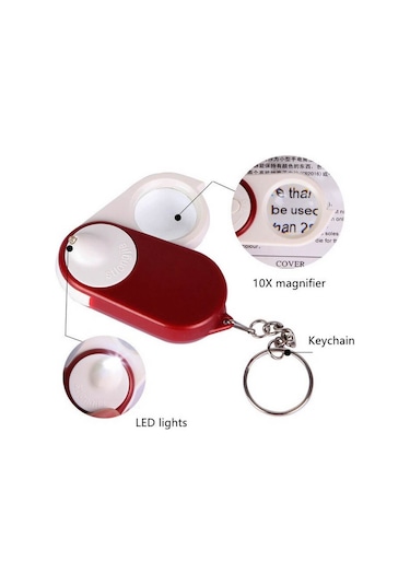 El Tipi Led Işıklı Anahtarlık Büyüteç 10X Lens Best Bst-J106