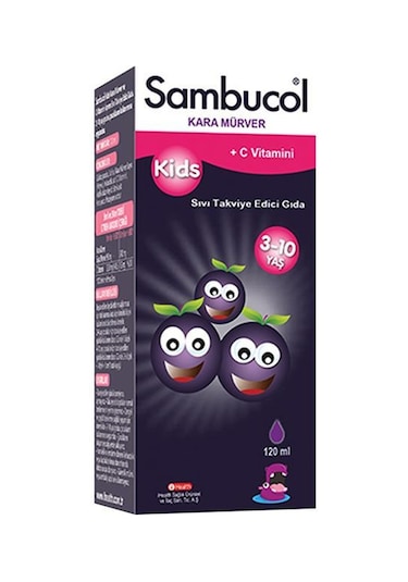 Sambucol Kids Kara Mürver C Vitamini ve Çinko İçeren Takviye Edic