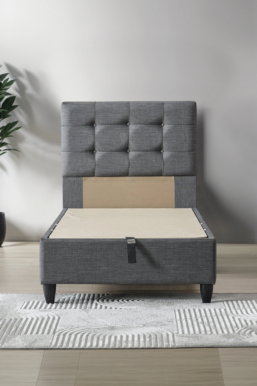 Mimoza Modeli Tek Kişilik Full Ortopedik Antibakteriyel Yataklı Baza Ve Başlık Takımı 3 Lü Set 90 x 190