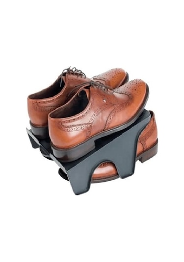 20 Adet Çiftli Ayakkabı Düzenleyici Rampa Siyah