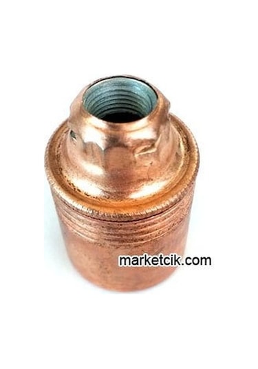 Marketcik Dekoratif E14 Düz Bakır Metal Duy
